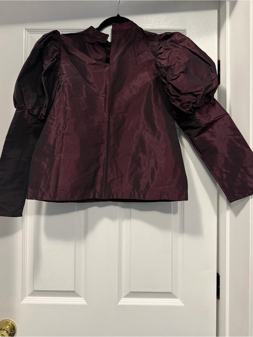 NWT Express Burgundy Puff Sleeve Blouse Size Small - Picture 2 of 5